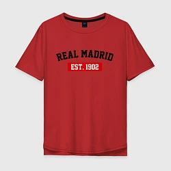 Футболка оверсайз мужская FC Real Madrid Est. 1902, цвет: красный