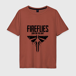 Футболка оверсайз мужская Fireflies: Look for the Light, цвет: кирпичный