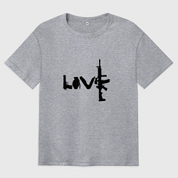 Футболка оверсайз мужская LOVE WEAPON, цвет: меланж