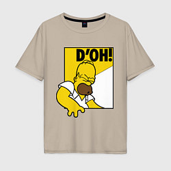 Футболка оверсайз мужская Homer D'OH!, цвет: миндальный