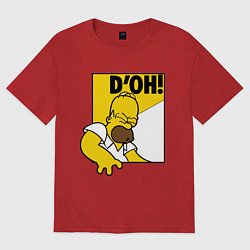Футболка оверсайз мужская Homer D'OH!, цвет: красный