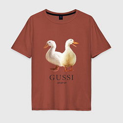 Футболка оверсайз мужская GUSSI Ga-Ga, цвет: кирпичный