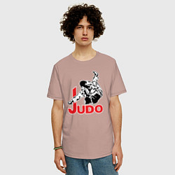 Футболка оверсайз мужская Judo Master, цвет: пыльно-розовый — фото 2
