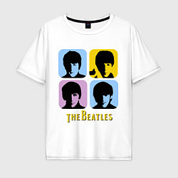 Футболка оверсайз мужская The Beatles: pop-art, цвет: белый