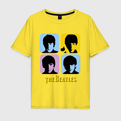 Футболка оверсайз мужская The Beatles: pop-art, цвет: желтый