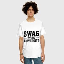 Футболка оверсайз мужская Swag University, цвет: белый — фото 2