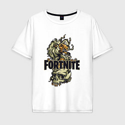 Футболка оверсайз мужская Fortnite Skull, цвет: белый