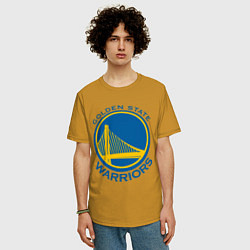 Футболка оверсайз мужская Golden state Warriors, цвет: горчичный — фото 2
