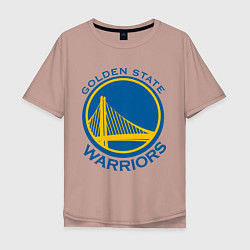 Футболка оверсайз мужская Golden state Warriors, цвет: пыльно-розовый