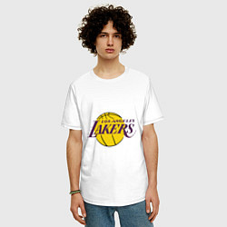 Футболка оверсайз мужская LA Lakers, цвет: белый — фото 2