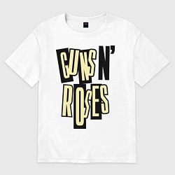Футболка оверсайз мужская Guns n Roses: cream, цвет: белый