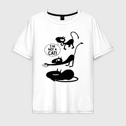 Футболка оверсайз мужская I'm not a CAT!, цвет: белый
