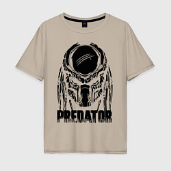 Футболка оверсайз мужская Predator Mask, цвет: миндальный