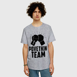 Футболка оверсайз мужская Povetkin Team, цвет: меланж — фото 2