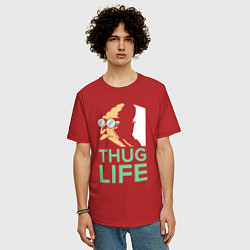 Футболка оверсайз мужская Zoidberg: Thug Life, цвет: красный — фото 2