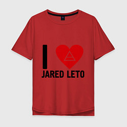 Футболка оверсайз мужская I love Jared Leto, цвет: красный