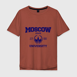 Футболка оверсайз мужская MGU Moscow University, цвет: кирпичный