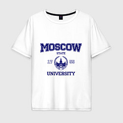Футболка оверсайз мужская MGU Moscow University, цвет: белый