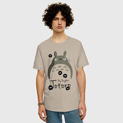 Футболка оверсайз мужская My Neighbor Totoro, цвет: миндальный — фото 2