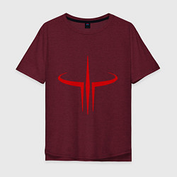 Футболка оверсайз мужская Quake logo, цвет: меланж-бордовый