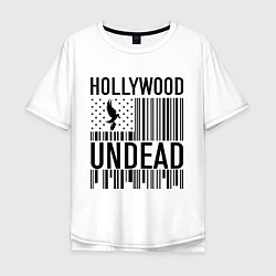 Футболка оверсайз мужская Hollywood Undead: flag, цвет: белый