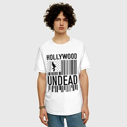 Футболка оверсайз мужская Hollywood Undead: flag, цвет: белый — фото 2