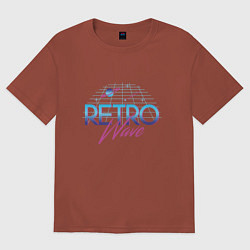 Футболка оверсайз мужская Retrowave Spacetraveling, цвет: кирпичный