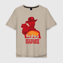 Футболка оверсайз мужская Red Dead Redemption 2, цвет: миндальный