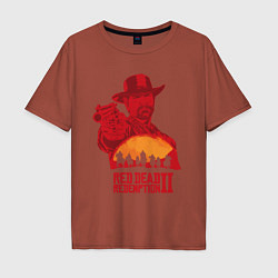 Футболка оверсайз мужская Red Dead Redemption 2, цвет: кирпичный