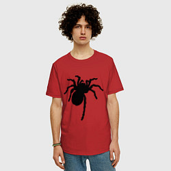 Футболка оверсайз мужская Черный паук, цвет: красный — фото 2