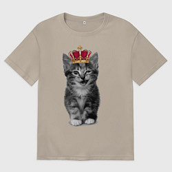 Футболка оверсайз мужская Meow kitten, цвет: миндальный