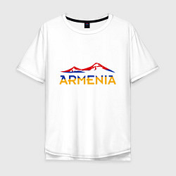 Футболка оверсайз мужская Армения, цвет: белый