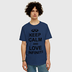 Футболка оверсайз мужская Keep Calm & Love Infiniti, цвет: тёмно-синий — фото 2