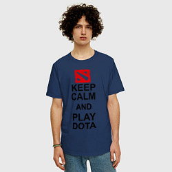 Футболка оверсайз мужская Keep Calm & Play Dota, цвет: тёмно-синий — фото 2