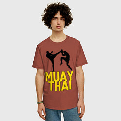 Футболка оверсайз мужская Muay Thai, цвет: кирпичный — фото 2