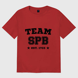 Футболка оверсайз мужская Team SPB est. 1703, цвет: красный