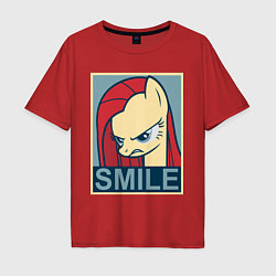 Футболка оверсайз мужская MLP: Smile, цвет: красный