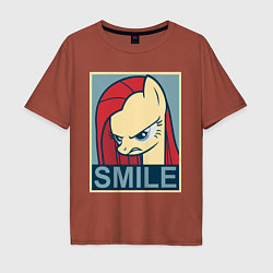 Футболка оверсайз мужская MLP: Smile, цвет: кирпичный