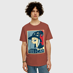 Футболка оверсайз мужская MLP: Yes I Can, цвет: кирпичный — фото 2