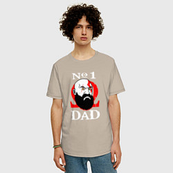 Футболка оверсайз мужская Dad Kratos, цвет: миндальный — фото 2