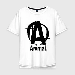 Футболка оверсайз мужская Animal Logo, цвет: белый