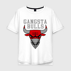 Футболка оверсайз мужская Gangsta Bulls, цвет: белый