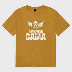 Футболка оверсайз мужская Remember Cadia - Warhammer, цвет: горчичный
