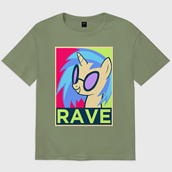 Футболка оверсайз мужская DJ Pon-3 RAVE, цвет: авокадо