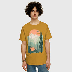 Футболка оверсайз мужская Wood Adventure, цвет: горчичный — фото 2