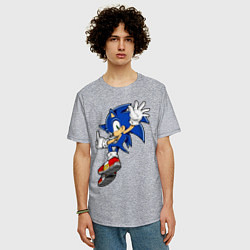 Футболка оверсайз мужская Sonic, цвет: меланж — фото 2