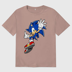Футболка оверсайз мужская Sonic, цвет: пыльно-розовый