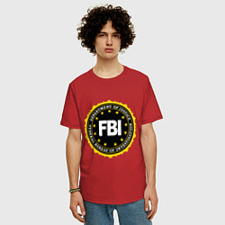 Футболка оверсайз мужская FBI Departament, цвет: красный — фото 2
