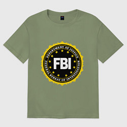 Футболка оверсайз мужская FBI Departament, цвет: авокадо