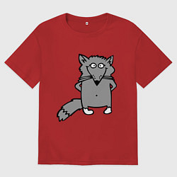 Футболка оверсайз мужская Хитрый лис, цвет: красный